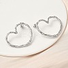 304 Stainless Steel Hollow Heart Stud Earrings EJEW-K268-55P-1