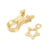 Brass Micro Pave Clear Cubic Zirconia Interlocking Clasps KK-U059-01G-2