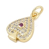 Brass Micro Pave Clear Cubic Zirconia Pendants KK-G522-53G-02-2