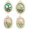 8Pcs 4 Styles Rack Plating Alloy Enamel Pendants ENAM-YW0004-61-1
