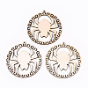 Undyed Natural Wooden Big Pendants WOOD-N007-076-1