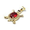 Rack Plating Real 18K Gold Plated Brass Micro Pave Cubic Zirconia Pendants KK-B084-06G-3
