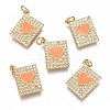Brass Micro Pave Clear Cubic Zirconia Pendants ZIRC-B002-30G-I-1