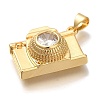 Rack Plating Brass Micro Pave Cubic Zirconia Pendants KK-I720-21G-2