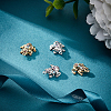 4Pcs 2 Colors Brass Micro Pave Colorful Cubic Zirconia Chrams ZIRC-BBC0001-10-6
