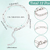 12Pcs 304 Stainless Steel Paperclip Chains Bracelets BJEW-SC0001-40-2