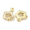 Brass with Clear Cubic Zirconia with Sea Shell Pendants KK-Q820-12G-2