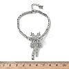 Bowknot Brass Micro Pave Cubic Zirconia Link Chain Bracelets for Women BJEW-A279-01P-5