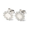 Non-Tarnish 304 Stainless Steel Stud Earring Findings STAS-F286-09P-1