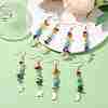 Natural & Synthetic Mixed Gemstone Chips & Shell Dangle Earrings EJEW-JE05597-2