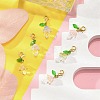 Mushroon Glass & Acrylic Pendant Decorations HJEW-JM02497-2
