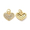 Brass Micro Pave Clear Cubic Zirconia Charms KK-E068-VB163-1