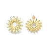 Brass Sunflower Stud Earrings for Women EJEW-P205-04G-1