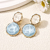 Zinc Alloy Resin Dangle Stud Earrings FS-WG37519-07-1