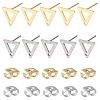 16Pcs 2 Colors 201 Stainless Steel Stud Earring Findings with Hole EJEW-FS0001-17-1
