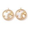 Real 18K Gold Plated Brass Micro Pave Clear Cubic Zirconia Pendants ZIRC-J039-14G-A-1