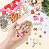 DIY Flat Round with Letter A~Z Alloy Enamel Pendant Keychain Making Kits DIY-CJ0002-77-4