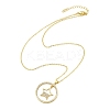 Brass Micro Pave Clear Cubic Zirconia Ring Pendant Necklaces NJEW-P322-A01-G-4