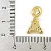 Rack Plating Brass Pave Green & Clear Cubic Zirconia Comb European Dangle Charms KK-Z067-51G-3