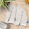 6Pcs Natural Rose Quartz & Quartz Crystal Keychain KEYC-GF00005-6