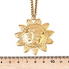 304 Stainless Steel Embossed Human Face Pendant Wheat Chain Necklaces NJEW-P430-03A-G-5