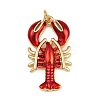 Brass Red Enamel Pendants X-KK-C116-03A-G-1