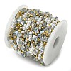 10M Ion Plating(IP) 304 Stainless Steel & ABS Plastic Pearl Bead & Butterfly Glass Link Chains CHS-G035-04G-02-3