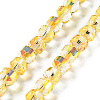 Electroplate Rondelle Glass Beads Strands EGLA-A036-09A-M-2