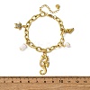 304 Stainless Steel Rhinestone Charm Bracelets BJEW-L708-09G-5