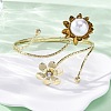 Lotus Alloy Arm Cuff Bangles for Girl Women LS-AJEW-A063-01J-G-3