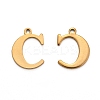 Ion Plating(IP) 304 Stainless Steel Alphabet Charms STAS-H122-C-G-1