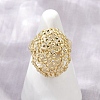 Brass Micro Pave Cubic Zirconia Adjustable Cuff Rings for Women RJEW-C129-07G-2