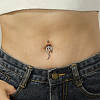 Stylish Snake Stainless Steel Micro Pave Clear Cubic Zirconia Navel Rings UK0800-3