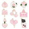 36Pcs 9 Styles Valentine's Day Theme Alloy Enamel Pendants ENAM-FS0002-52-2