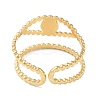 Ion Plating(IP) 304 Stainless Steel Enamel Cuff Finger Rings RJEW-L107-054G-02-3
