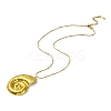 Ion Plating(IP) 304 Stainless Steel Shell Shaped Pendant Snake Chain Necklaces for Women NJEW-A034-01G-2