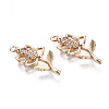Brass Micro Pave Clear Cubic Zirconia Pendants KK-S359-105-RS-3