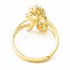 Clear Cubic Zirconia Initial Letter with Crown Adjustable Ring LS-RJEW-M139-17K-3