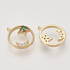 Brass Micro Pave Cubic Zirconia Charms KK-N216-28A-2