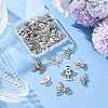 48Pcs 8 Styles Tibetan Style Alloy Pendants TIBE-FP0001-11-5