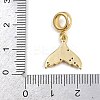 Brass Micro Pave Clear Cubic Zirconia European Dangle Charms KK-N271-46G-03-3