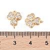 Brass Pave Clear Cubic Zirconia Connector Charms KK-B100-027G-3