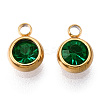 PVD Vacuum Plating 201 Stainless Steel Rhinestone Charms LS-X-STAS-S068-03G-2