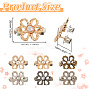 24Pcs 6 Colors Flower Shape Plastic Bead with Zinc Alloy Adjustable Jean Button Pins FIND-GO0002-80-2