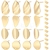 16Pcs 4 Styles Brass Stud Earring Findings KK-BBC0027-78-1