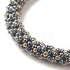 Glass Seed Beaded Bracelet with Brass Magnetic Clasps BJEW-JB07801-01-4