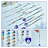 3 Sets 3 Style Alloy & Lampwork Dowsing Pendulum Pendant Decorations HJEW-GA0001-38-3