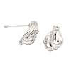 Brass Micro Pave Cubic Zirconia Stud Earring Findings LS-KK-U015-07P-2