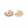 Brass Micro Pave Cubic Zirconia Charms KK-S364-269C-2