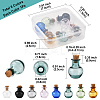 8Pcs 8 Colors Round Glass Cork Bottles Ornament BOTT-FS0001-04-4